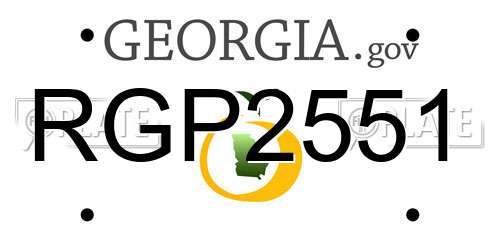 RGP2551 Georgia License Plate
