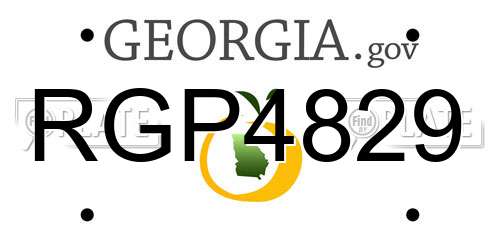 RGP4829 Georgia License Plate