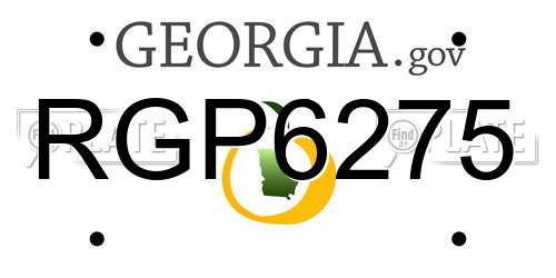 RGP6275 Georgia License Plate