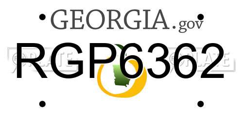 RGP6362 Georgia License Plate