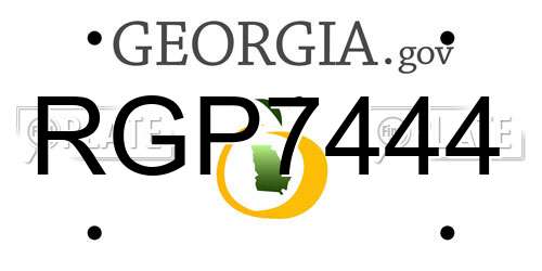 RGP7444 Georgia License Plate
