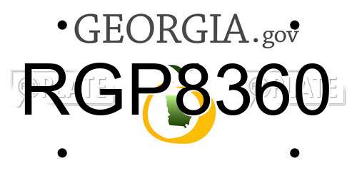 RGP8360 Georgia License Plate
