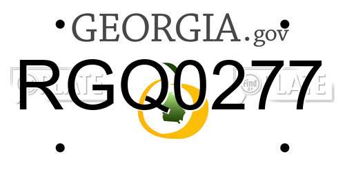 RGQ0277 Georgia License Plate