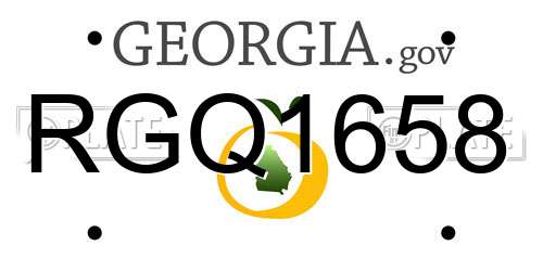 RGQ1658 Georgia License Plate