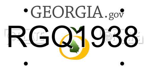 RGQ1938 Georgia License Plate