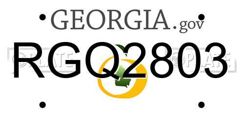 RGQ2803 Georgia License Plate