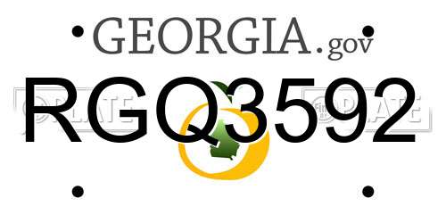 RGQ3592 Georgia License Plate