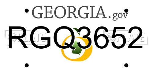 RGQ3652 Georgia License Plate