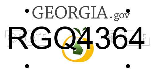 RGQ4364 Georgia License Plate