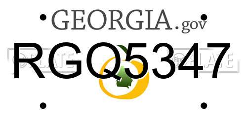 RGQ5347 Georgia License Plate
