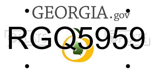 RGQ5959 Georgia License Plate