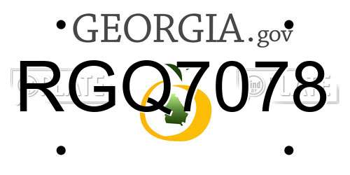 RGQ7078 Georgia License Plate