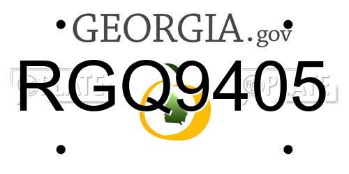 RGQ9405 Georgia License Plate