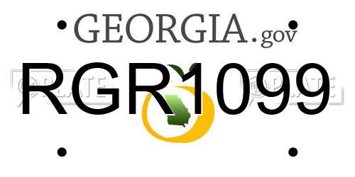 RGR1099 Georgia License Plate