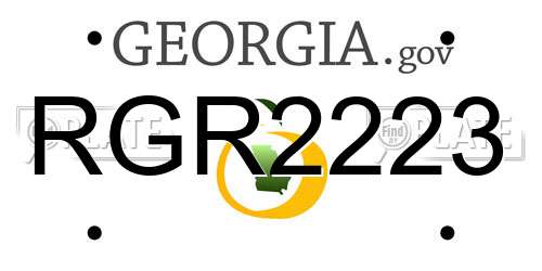 RGR2223 Georgia License Plate
