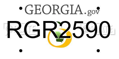 RGR2590 Georgia License Plate