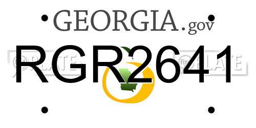 RGR2641 Georgia License Plate