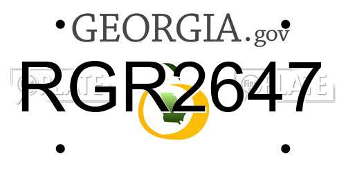 RGR2647 Georgia License Plate