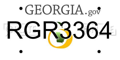 RGR3364 Georgia License Plate