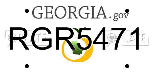 RGR5471 Georgia License Plate