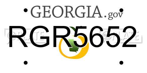 RGR5652 Georgia License Plate