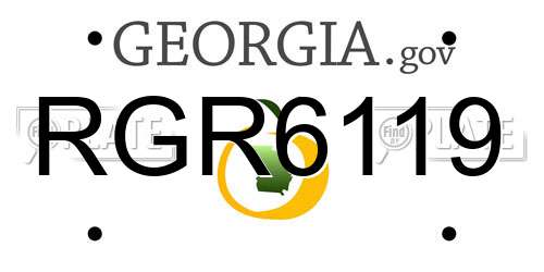 RGR6119 Georgia License Plate