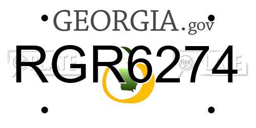 RGR6274 Georgia License Plate