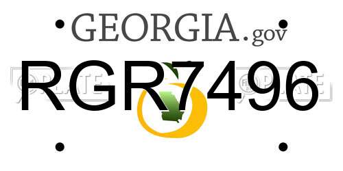 RGR7496 Georgia License Plate