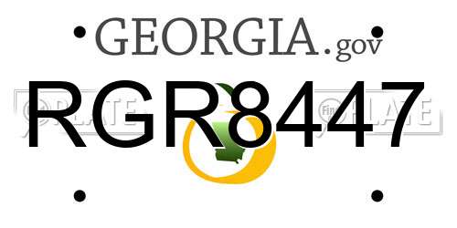 RGR8447 Georgia License Plate