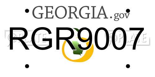 RGR9007 Georgia License Plate