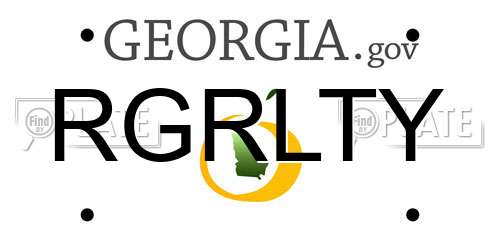 RGRLTY Georgia License Plate