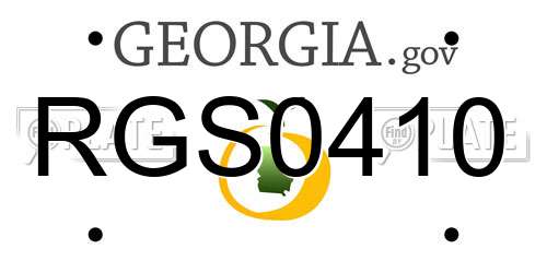 RGS0410 Georgia License Plate