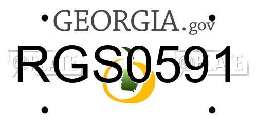 RGS0591 Georgia License Plate