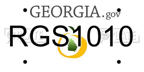 RGS1010 Georgia License Plate