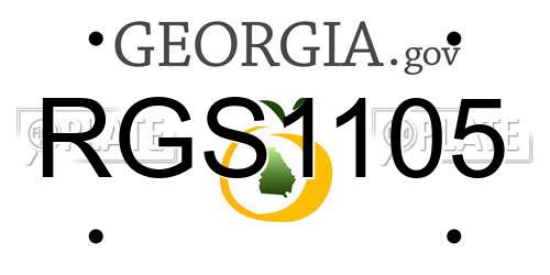 RGS1105 Georgia License Plate