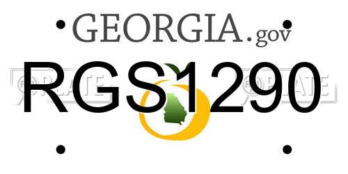 RGS1290 Georgia License Plate