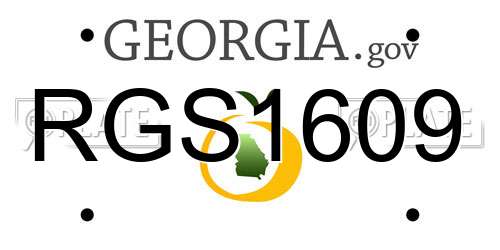 RGS1609 Georgia License Plate