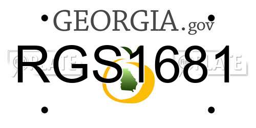 RGS1681 Georgia License Plate