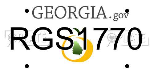 RGS1770 Georgia License Plate