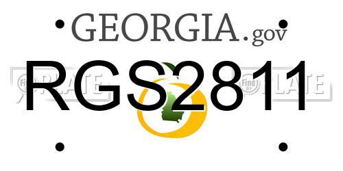 RGS2811 Georgia License Plate