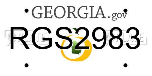 RGS2983 Georgia License Plate