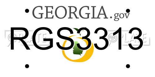 RGS3313 Georgia License Plate