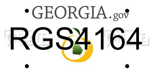 RGS4164 Georgia License Plate