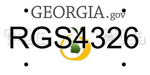 RGS4326 Georgia License Plate