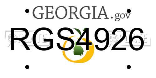 RGS4926 Georgia License Plate