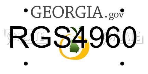 RGS4960 Georgia License Plate