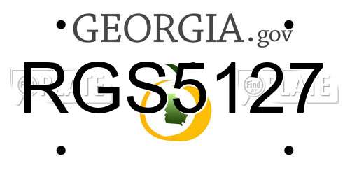 RGS5127 Georgia License Plate