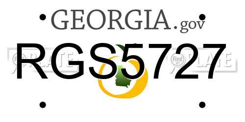 RGS5727 Georgia License Plate