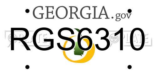 RGS6310 Georgia License Plate