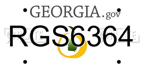 RGS6364 Georgia License Plate
